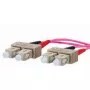 Skaidulinis optinis kabelis METZ CONNECT 151S1EOEO10E 2x SC OM4 1 m rožinis