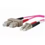 Skaidulinis optinis kabelis METZ CONNECT 151S1EOJO10E 2x SC 2x LC OM4 1 m Rožinis