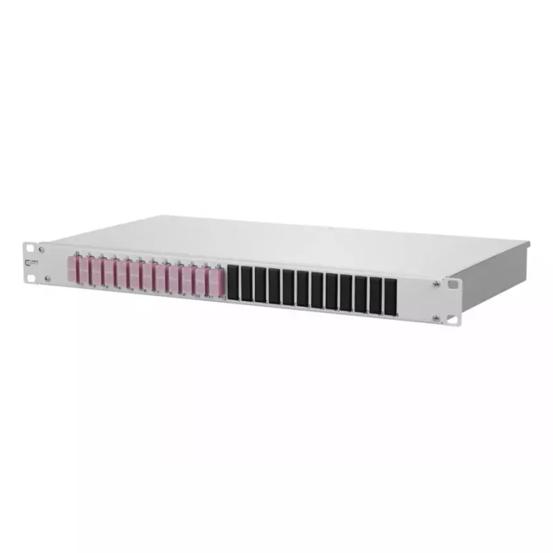 Stovo montavimo 1U panelis OpDAT BTR METZ CONNECT su SC jungtimis, aliuminis/plienas, 482,6×44,5×242,5 mm, pilka