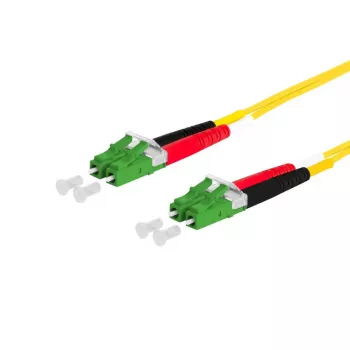 Skiemeninis šviesolaidinis kabelis METZ CONNECT 151P1JAJA50E LC/APC OS2 5 m geltonas