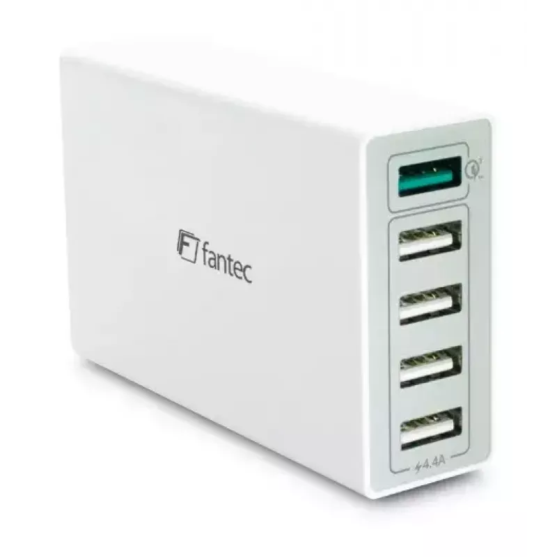 Fantec QC3-A51 Universal White AC Fast Charging – 4 USB prievadų greitasis įkroviklis