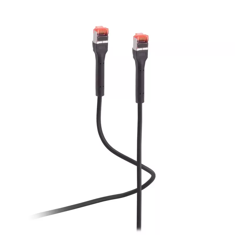 Tinklo kabelis Flexline FL31-29055 Cat6a U/FTP (STP) juodas, 5 m, RJ-45 į RJ-45, paauksuoti kontaktai