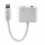 Adapteris 4smarts 468673 Lightning → Lightning + 3.5mm baltas