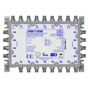 Satelitinis multiswitch JULTEC JRM1708M — 17 įėjimų, 8 išėjimų, 35 dB atskyrimas, 9 V