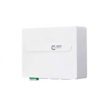 Tinklo jungiamoji dėžutė MetzConnect 1501107G01HC, balta, ABS/PC korpusas, 100×35×85 mm