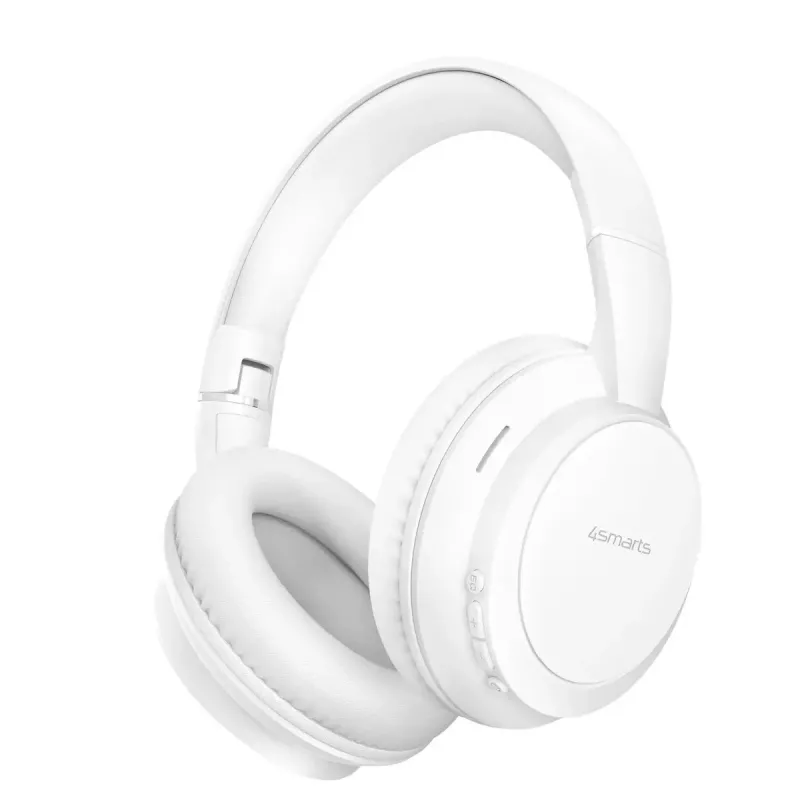 Ausinės 4smarts SkyBuds Wave – belaidės ir laidinės, Bluetooth, USB-C, uždengiančios ausis, lankeliu, 20–20000 Hz, 0,3 m laidas, Baltos