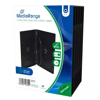 DVD dėklas MediaRange BOX35-3 juodas 3 diskai