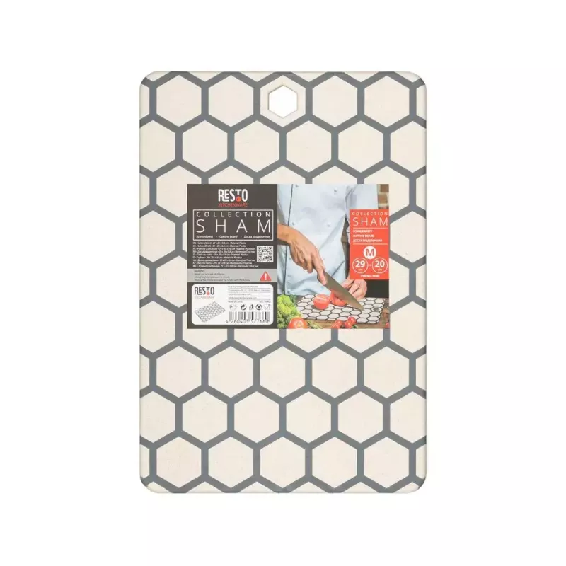Resto Kitchenware 95402 Stačiakampė plastikinė pjaustymo lentelė Pilka Balta