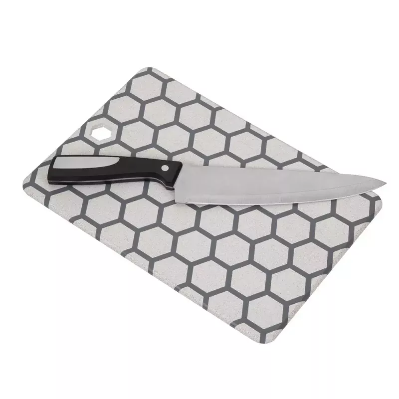 Resto Kitchenware 95402 Stačiakampė plastikinė pjaustymo lentelė Pilka Balta