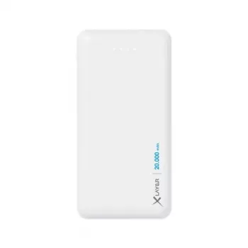 Power bank XLAYER 217286 – 20000 mAh LiPo, 2× USB-A, 1× USB-C, Baltas