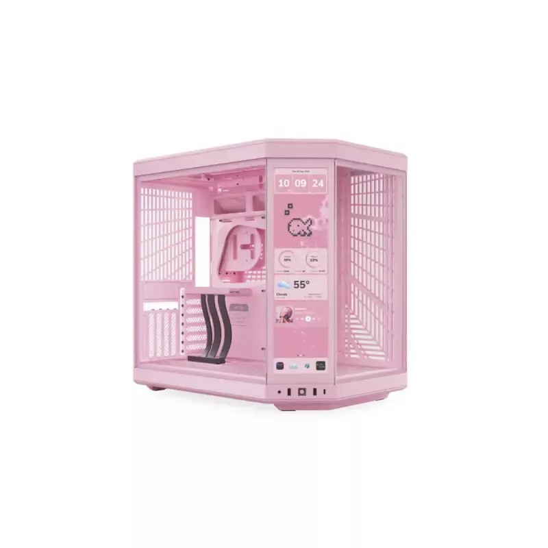 Liečiamasis ekranas HYTE Y70 Touch Display Upgrade Strawberry Milk – 14,5 colio rožinis jutiklinis ekranas