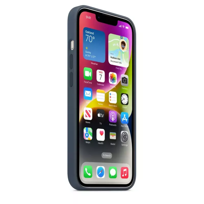 Silicinio dėklo dangtelis Apple iPhone 14 MagSafe Storm Blue