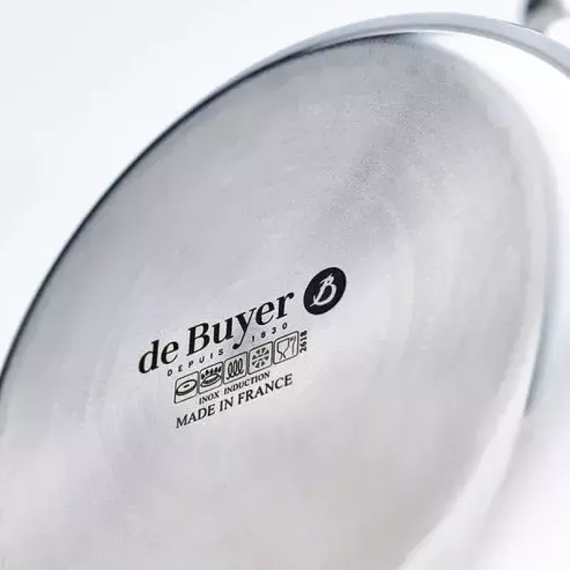 Keptuvė wok tipo de Buyer 3736.24 apvali nerūdijančio plieno 24 cm
