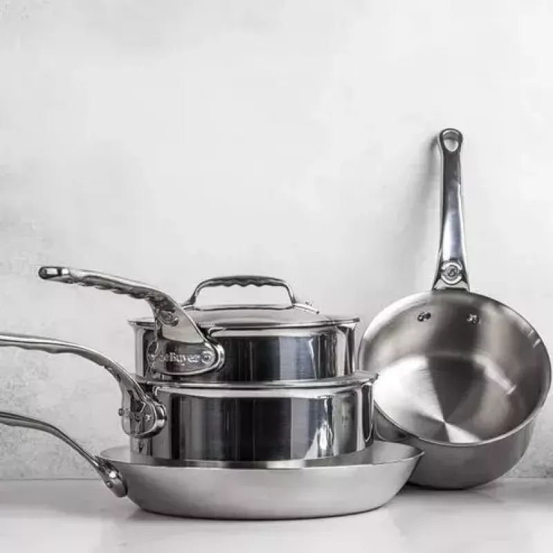Keptuvė wok tipo de Buyer 3736.24 apvali nerūdijančio plieno 24 cm
