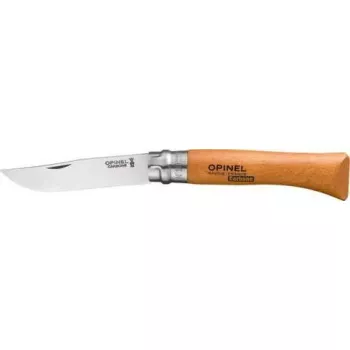 Kišeninis peilis Opinel No. 10 su anglinio plieno ašmenimis ir medine rankena