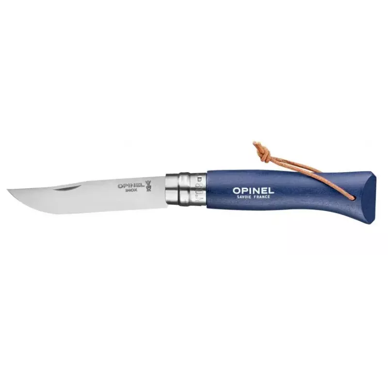 Kišeninis peilis su slydimo jungtimi Opinel N°08 Camper/Scout Blue, ašmenų ilgis 8,5 cm