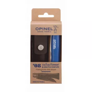Kišeninis peilis su slydimo jungtimi Opinel N°08 Camper/Scout Blue, ašmenų ilgis 8,5 cm