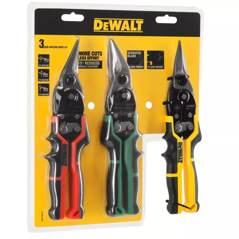 DeWALT DWHT14676-0 žirklių rinkinys skardai pjaustyti, 3 vnt.
