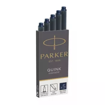 Parker 1950385 rašalo kasetė, juoda, mėlyna, 5 vnt.