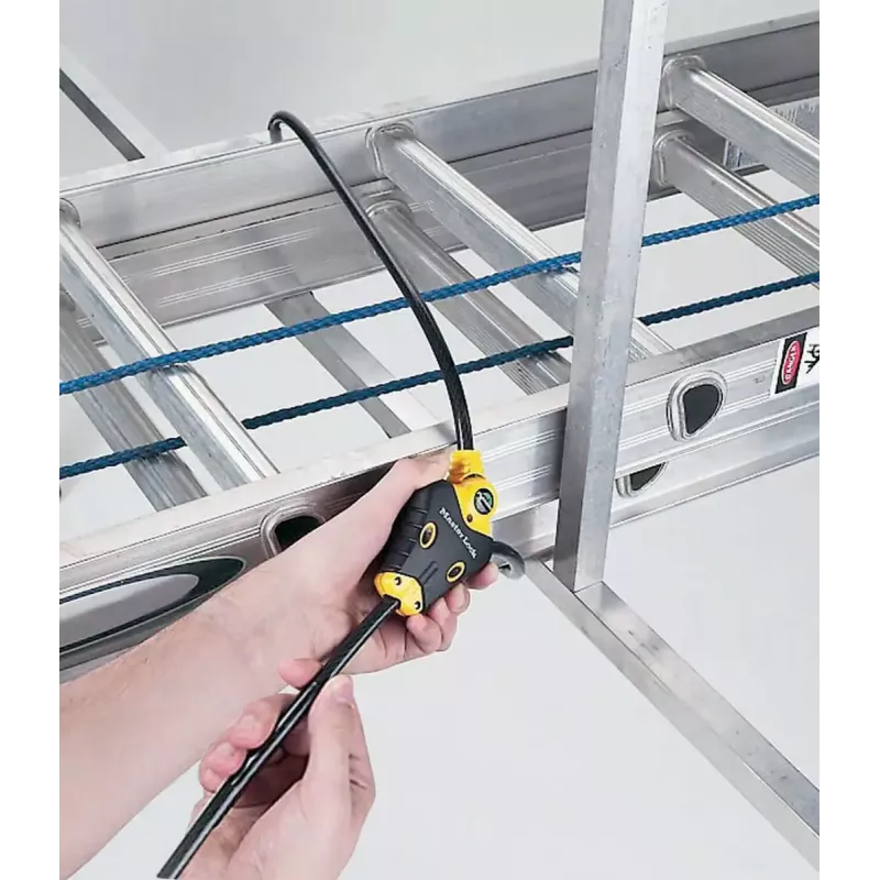 Reguliuojamas užrakto kabelis Python MASTER LOCK 1,8m x 10mm juoda/geltona