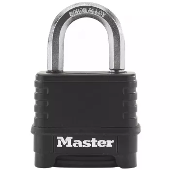 MASTER LOCK M178EURD spyna 57 mm platus Excell cinko korpusas su savo kodu juoda