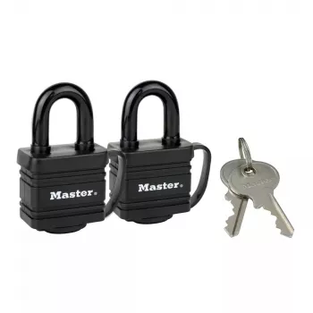 Pakabinama spyna MASTER LOCK 7804EURT 2 vnt. 40 mm laminuotas plienas juoda