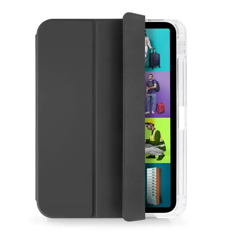 Dėklas iPad 10,9 col. (27,7 cm) Port Designs NOUMEA II SLIMCLEAR ECO, permatomas/juodas, 3 stovėjimo režimai