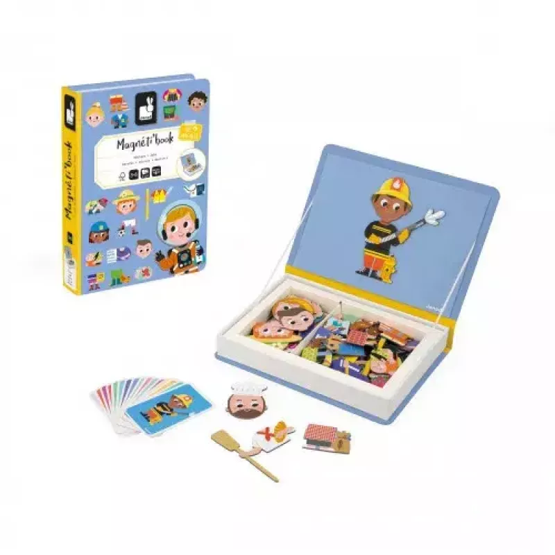 JANOD Magnetibook Jobs magnetinis profesijų rinkinys, 3–6 m., mėlynas