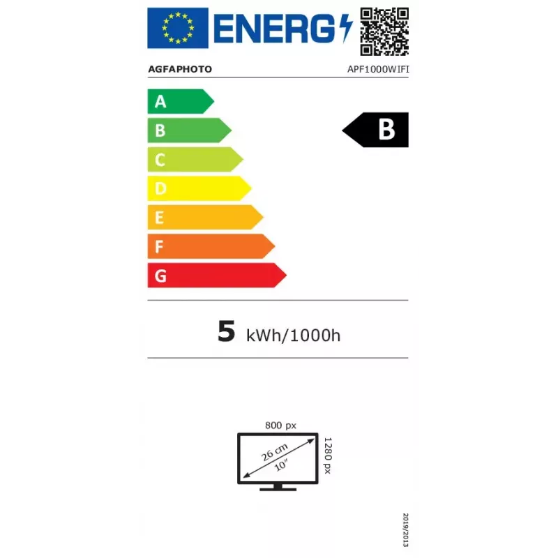 Skaitmeninis nuotraukų rėmelis AgfaPhoto APF1000WIFI 10 colių (25,4 cm) IPS 1280x800 liečiamas ekranas Wi‑Fi 32GB MicroSD USB‑C juodas