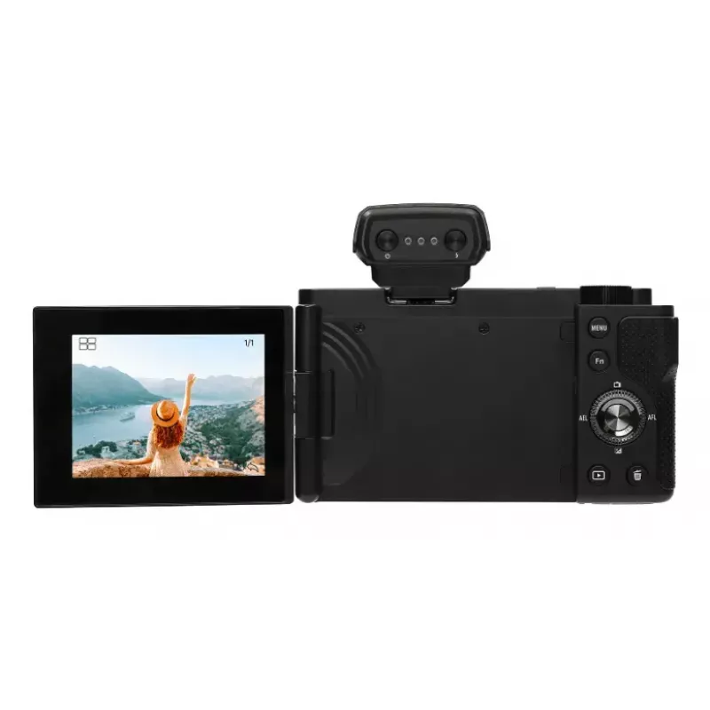 Kompaktiškas fotoaparatas AgfaPhoto Realishot C110 – 24 MP, 1/3,06 colio CMOS, 3x optinis priartinimas, 4K, Wi‑Fi, 2,8 colio liečiamasis ekranas, juodas