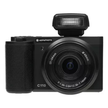 Kompaktiškas fotoaparatas AgfaPhoto Realishot C110 – 24 MP, 1/3,06 colio CMOS, 3x optinis priartinimas, 4K, Wi‑Fi, 2,8 colio liečiamasis ekranas, juodas