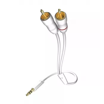 Inakustik 0031000075 garso laidas 0.75 m 3.5 mm 2 x RCA baltas