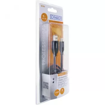 USB laidas Schwaiger CK 3141 USB 3.2 Gen 1 1 m USB A USB C juodas