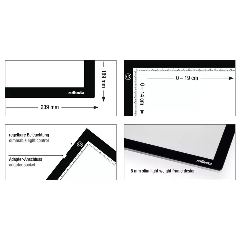 Rėmelis nuotraukoms Reflecta LED Light Pad A5 Super Slim juodas 19x14 cm