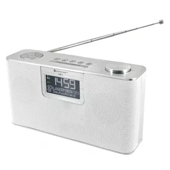 Asmeninis radijo imtuvas Soundmaster DAB700WE – skaitmeninis ir analoginis (DAB+, FM), 12 W RMS, LCD 2,9 col., MicroSD, sidabrinis/baltas