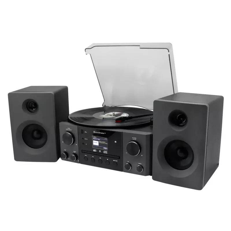 Namų garso sistema Soundmaster MCD1950SW – 20 W RMS, DAB+/FM, CD/MP3, 3,5 mm lizdas, juoda