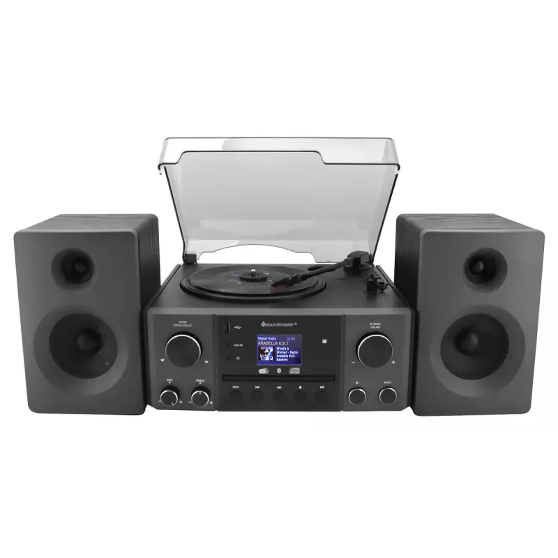 Namų garso sistema Soundmaster MCD1950SW – 20 W RMS, DAB+/FM, CD/MP3, 3,5 mm lizdas, juoda