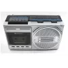 Nešiojamas kasečių grotuvas Soundmaster RR20SI – FM/MW/SW radijas, 3 W RMS, 3,5 mm ausinės, juodas/sidabrinis
