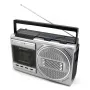 Nešiojamas kasečių grotuvas Soundmaster RR20SI – FM/MW/SW radijas, 3 W RMS, 3,5 mm ausinės, juodas/sidabrinis
