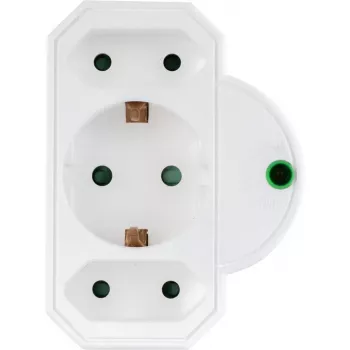 Maitinimo lizdų adapteris REV 3 lizdai su apsauga nuo viršįtampių 0020070112, baltas