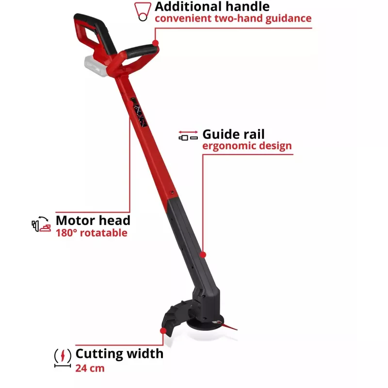 Belaidis žoliapjovės kraštų pjoviklis EINHELL Power X-Change GC-CT 18/2411 Li P-Solo, 18 V, raudonas/juodas (be akumuliatoriaus ir įkroviklio)