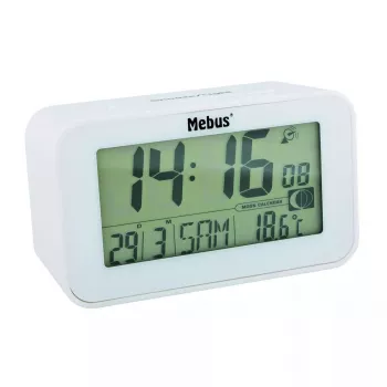 Mebus 51461 Žadintuvas Baltas LCD Ekranas Temperatūros Matavimas