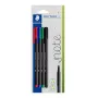 Finelineris Staedtler 334-S BK4 itin smulkus juoda mėlyna žalia raudona 4 vnt.