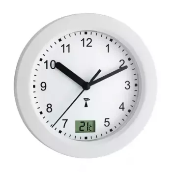 Sieninis / stalinis laikrodis TFA 60.3501 – apvalus baltas, 170×59 mm, AA 1,5 V