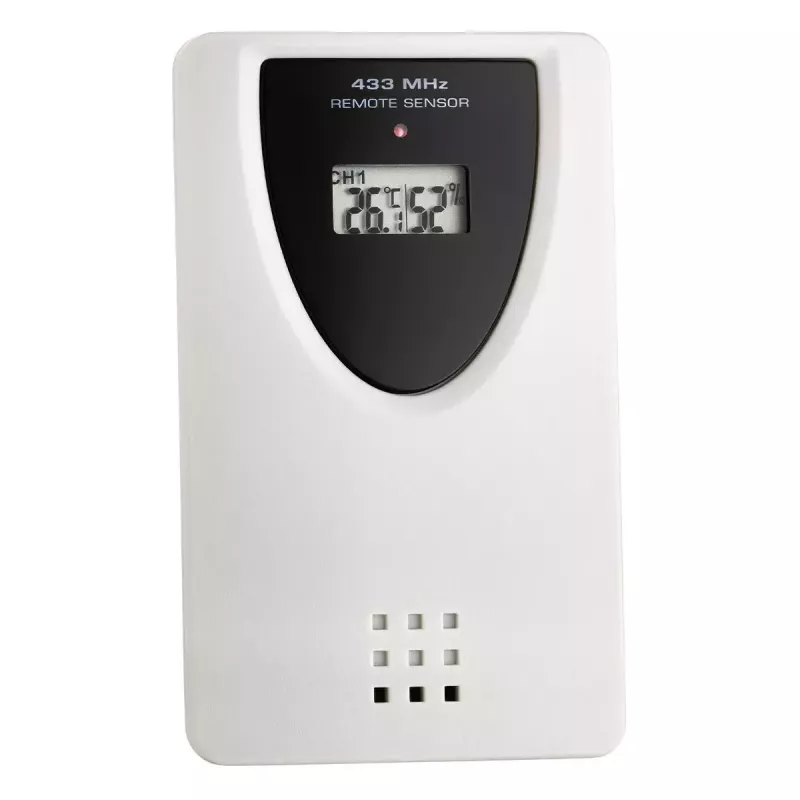 Oro stebėjimo ekranas TFA Dostmann Sky Black, belaidis termometras-higrometras (vidaus/lauko, 0.433 GHz, AAA)