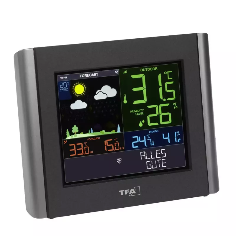 Belaidė Wi-Fi orų stotelė TFA-Dostmann VIEW METEO Black
