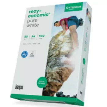 A4 spausdinimo popierius inapa-tecno recyconomic pure white 80g 500 lapų