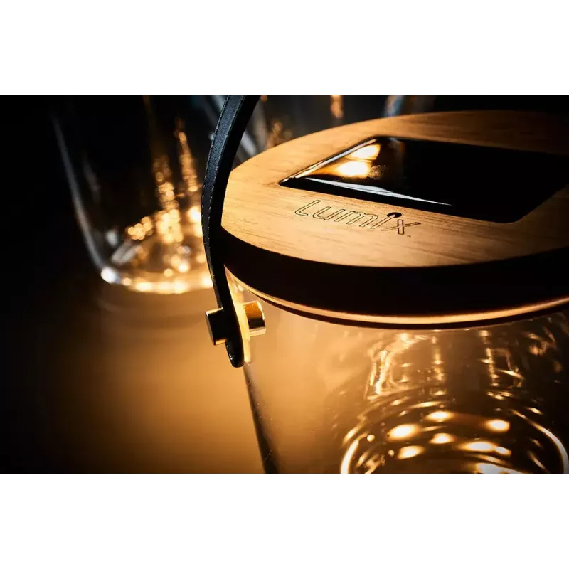 Stalinė lempa Krinner LUMIX Deco Glass Basic LED Skaidrus Stiklas Bambukas