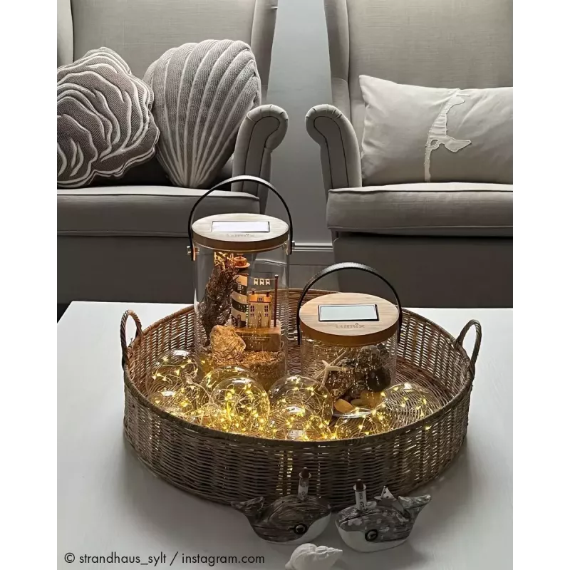 Stalinė lempa Krinner LUMIX Deco Glass Basic LED Skaidrus Stiklas Bambukas