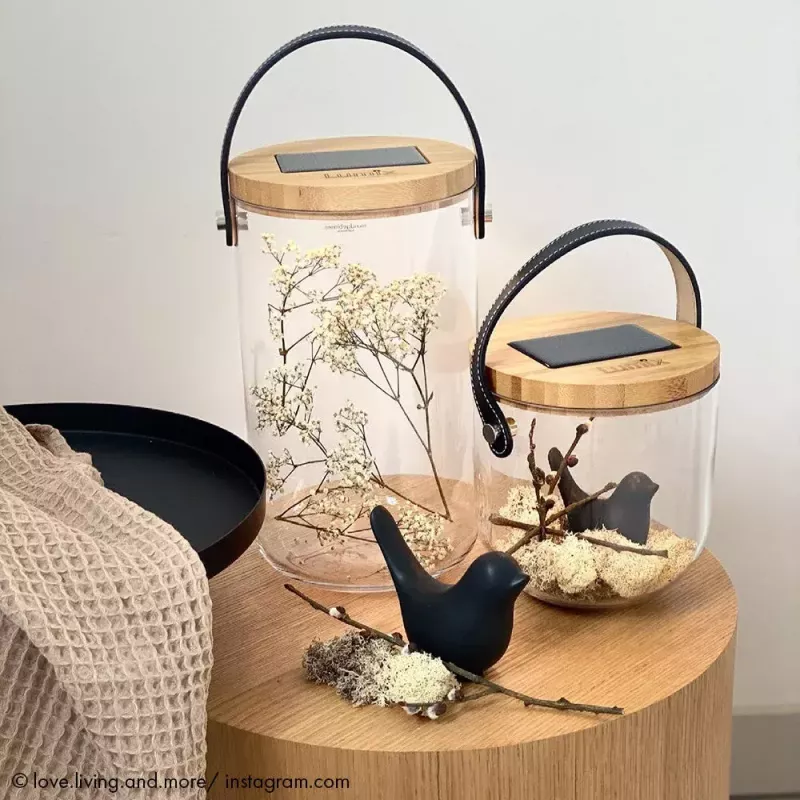 Stalinė lempa Krinner LUMIX Deco Glass Basic LED Skaidrus Stiklas Bambukas